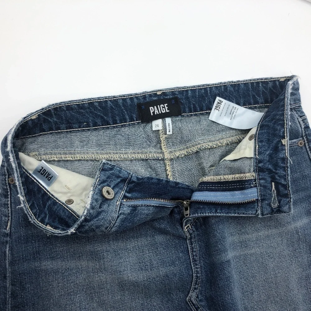 Paige Alethea Raw Hem Mini Denim Skirt